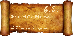 Gyöpös Dávid névjegykártya